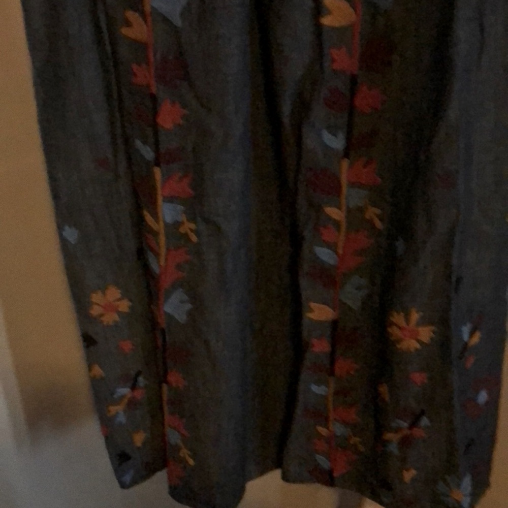 eshakti Navy Maxi Dress with Multicolor Floral Embroidery - Picture 4 of 4
